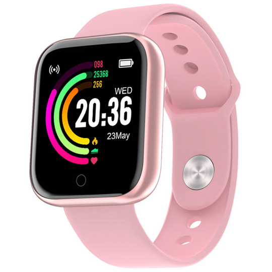 Y68 1.44in Intelligent Watches Heart Rate Monitoring Watch Sports Watches Wristband Waterproof Smartwatch, Pink - Pink