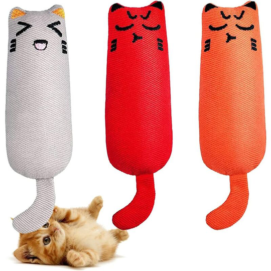 Catnip Toys, Interactive Cat Pillow, Simulation Plush Cat Toy, Catnip Toys for Chewing and Cleaning Teeth, Suitable for All Cats and Kittens - Langray