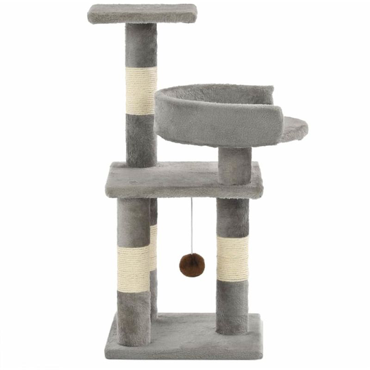 Cat Tree with Sisal Scratching Posts 65 cm Grey
