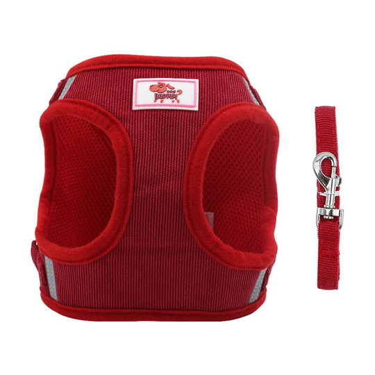 Dog Harness and Leash Set Reflective Leash Pet Chest Vest for Puppy Walk Outdoor (red, Size xl)