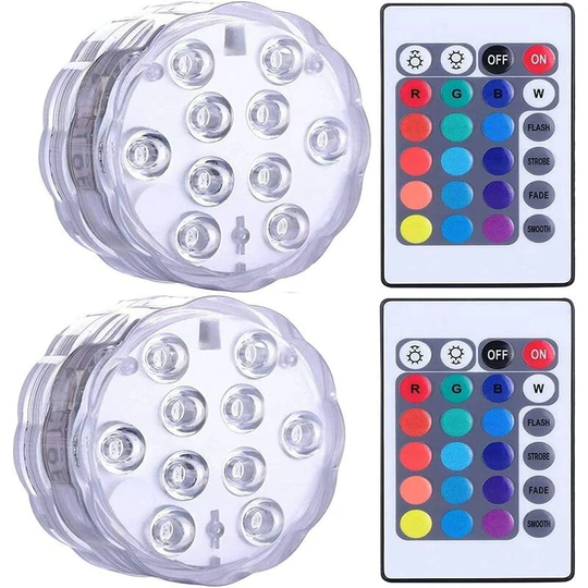 Led Submersible Light, Waterproof spa led Submersible Lamp, Underwater led Lights with 2 Remote Controls for Vase Base, Fish Tank, Party, Halloween