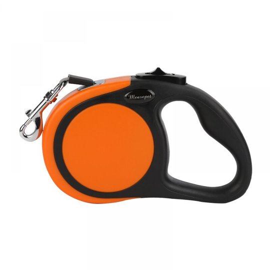 Tangle-Free, Heavy Duty Retractable Dog Lead for Up to 50 kg Dogs | 5 m Strong Nylon (orange)