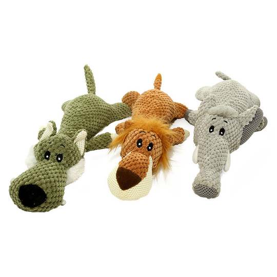 3pcs plush sounding pet toy lion elephant wolf toy dog grinder teeth bite resistant dog toy
