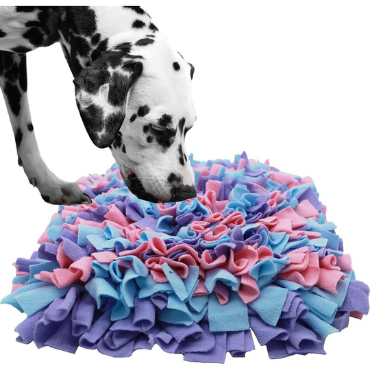 Pet Sniffer Mat for Dogs, Dog Feeding Mat, Nose Training Mat for Foraging Instinct Interactive Puzzle Toys - Yellow% Blue & Purple