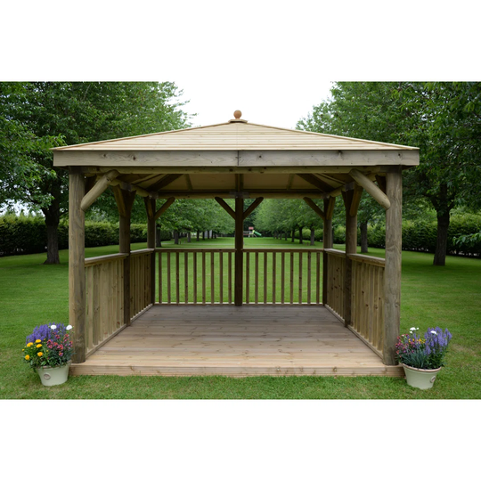 3.5m x 3.5m Wooden Gazebo with Timber Roof