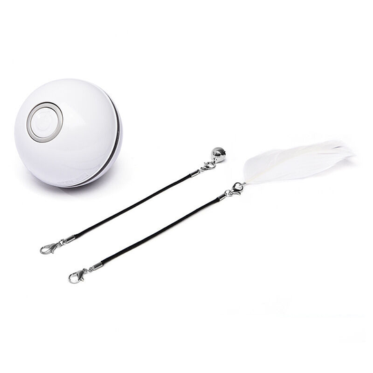 Interactive cat toy ball White