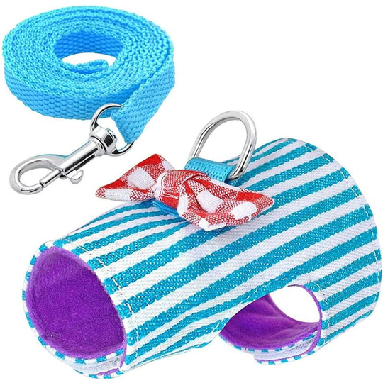 Modou - Small Pet Rabbit Harness Vest and Leash Set for Guinea Pig Hamster Puppy Bowknot Harness Pet Products Strong (Color : c, Size : s.)