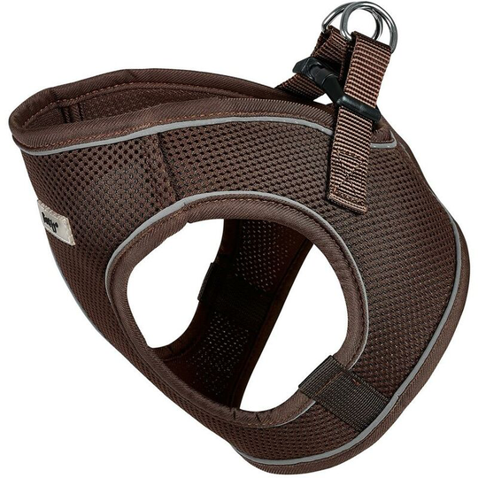 Adjustable Dog Puppy Pet Fabric Harness Soft Comfortable Mesh Vest Breathable - Brown - Medium