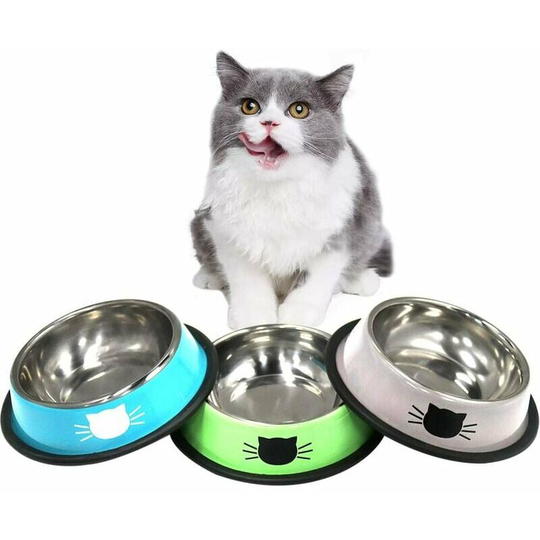 Bearsu - Stainless Steel Cat Bowl Set