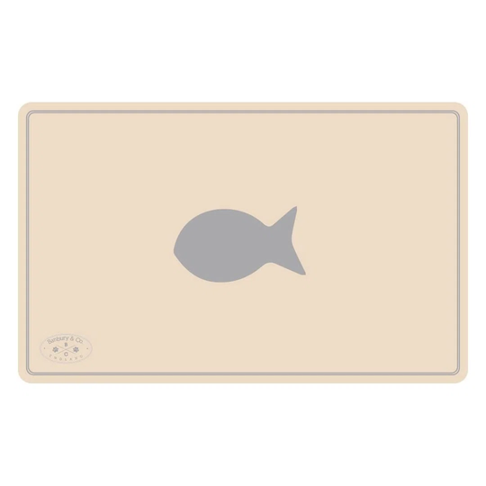 Cat Feeding Mat with Fish Print