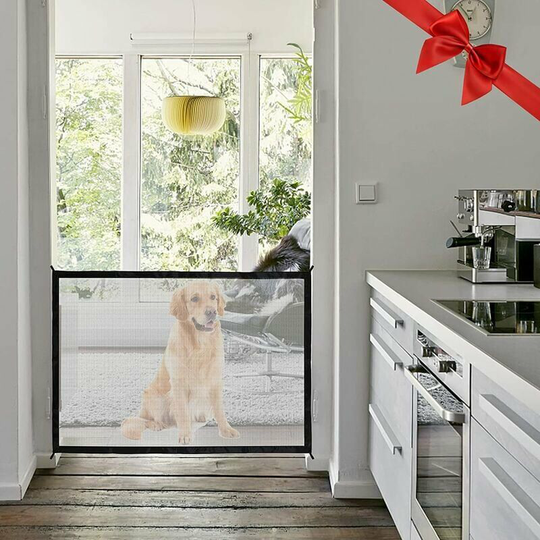 Dog Safety Gate,Magic Dog Gate,Pet Barrier,Install Anywhere Safety Gate,Portable Folding Mesh Safety Gate,Install Anywhere Black 100*72cm,