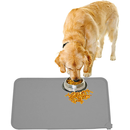 Bowl Pad, for Dogs and Cats, Waterproof and Non-slip Silicone Feeding Bowl Pad for Feeding Bowls, Water Bowl, Feeding Mat, gray