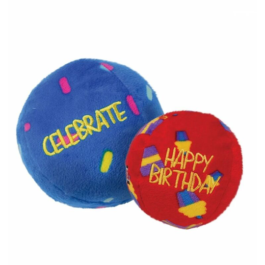 Birthday Balls Dog Toys (Pack Of 2) (One Size) (Blue/Red) - Blue/Red - Kong