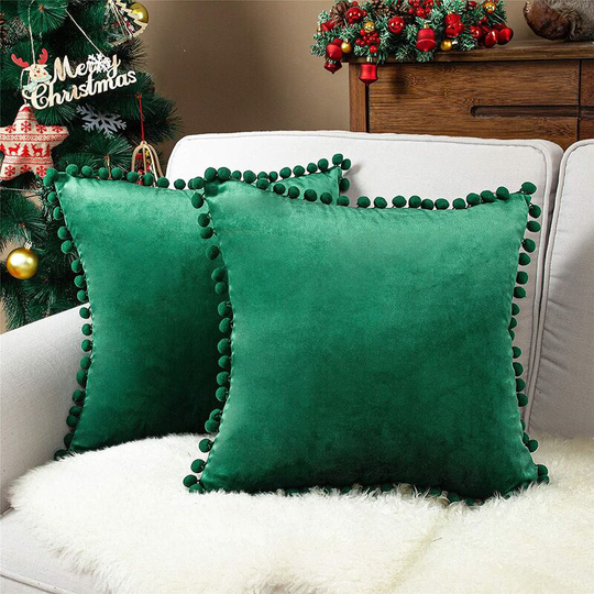 Set of 2 Double Sided Soft Rabbit Fur Pillow Covers, Pillow Case for Home, Living Room, Sofa, Bedroom (Light Gray, 50x50cm)