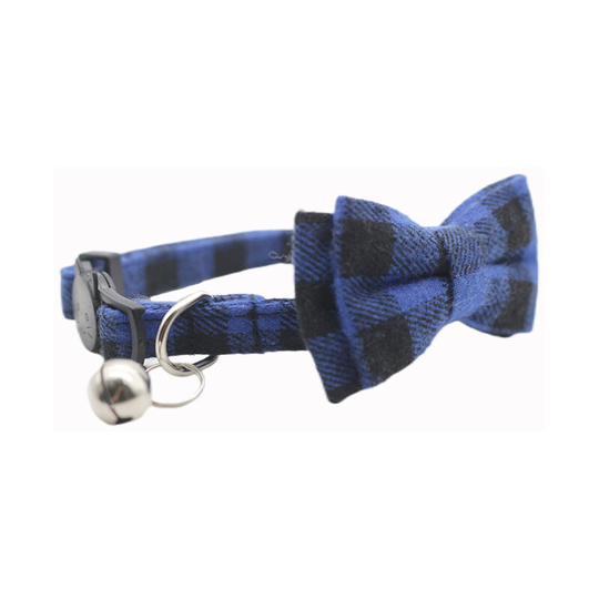 Anti Strangling Cat Collar, Cat Collar with Bell and Bow Tie, Cute Collars for Kitten and Cats, 1 Pack, Blue