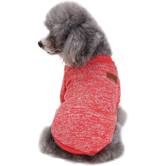 Pet Dog Clothes Dog Sweater Soft Thickening Warm Pup Dogs Shirt Winter Puppy Sweater for Dogs(Red,Large)