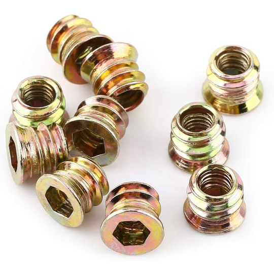 Litzee - Pack of 20pcs M10 Zinc Alloy Threaded Hex Nut, Zinc Alloy Insert Nuts Assortment (M8*20mm)