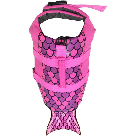 Soekavia - Dog Life Jackets Pet Floatation Life Vest Dog Swimsuit Preserver Vest with Handle for Swimming Boating-Rosy-M