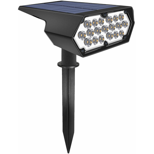 Thsinde - Solar Landscape Spotlights 19Leds Spot Light Wall Lamp 2-in-1 Outdoor Solar Landscape Lights IP65 Protect Rate for Patio Garden Villa Villa