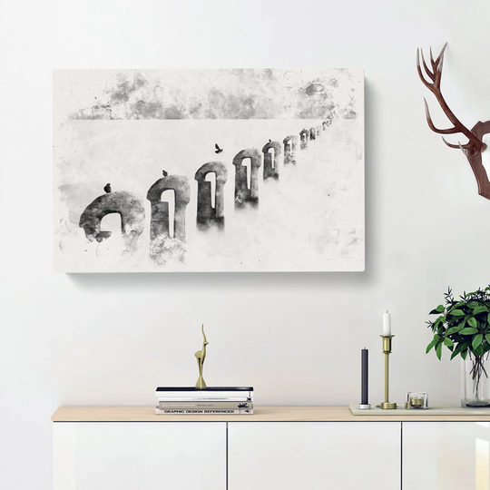Perched Pigeons Watercolour - Wrapped Canvas Graphic Art Print