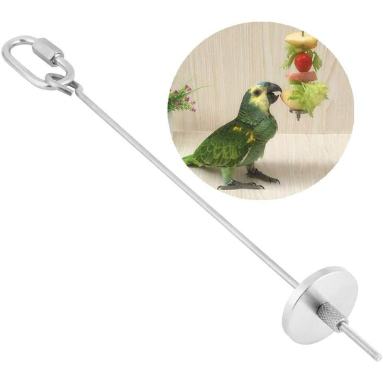 Parrot Toy, Skewer Parrot Food Fruit Vegetable Meat Food Stick Holder Small Animal Hutch Cage Cage Foraging Toy Parrots Treat Tool (l)