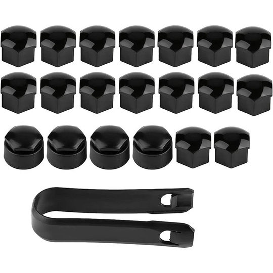 Wheel Lug Nut Rim Cover, Black Wheel 20pcs 17mm Lug Nut Car Auto Hub Screw Theft Protection Dust Cover Protective Caps Cap Kit(Black)