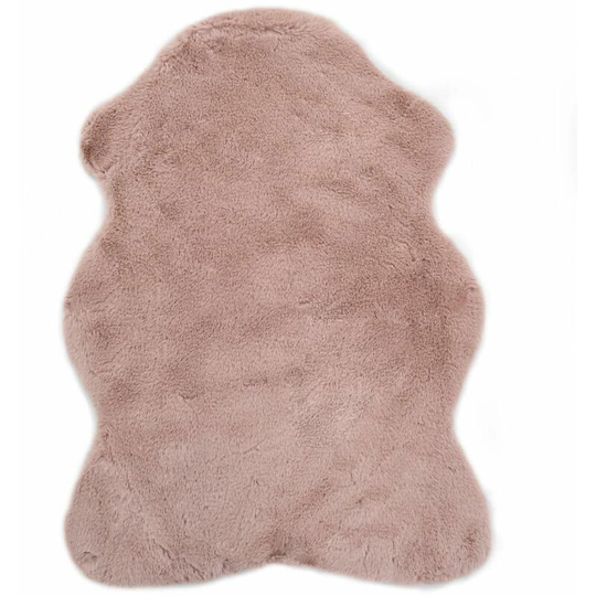 Rug 65x95 cm Faux Rabbit Fur Old Pink - Pink