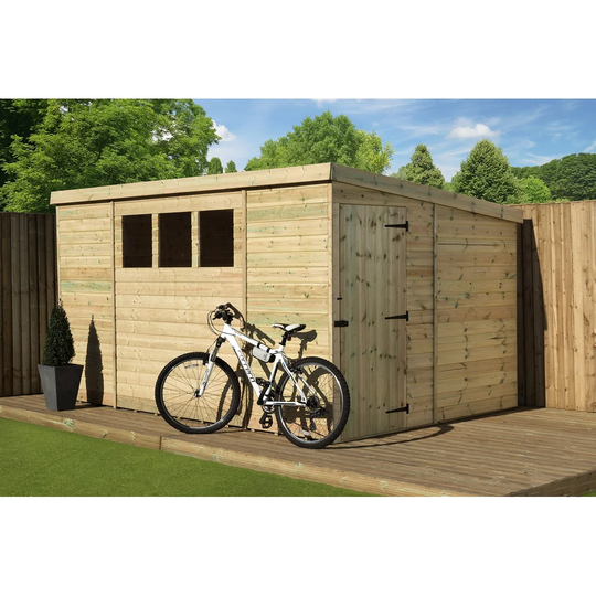 Banksville 8 ft. W x 12 ft. D Solid Wood Garden Shed