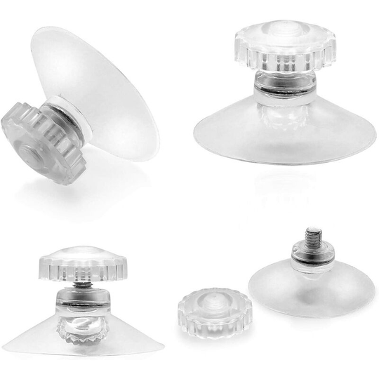 20 x Suction cups/suction cups with thread and knurled nuts 掳 45 mm, transparent, for car, camping, window, sun visor - Rhafayre