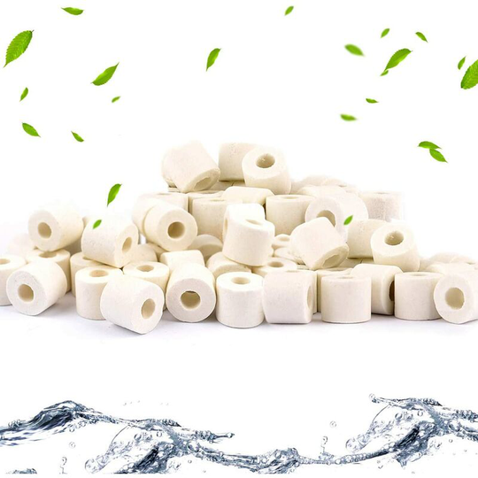Bio Ceramic Filtration Rings for All Types of Aquariums and Ponds Stabilize Water pH(White 1000g)