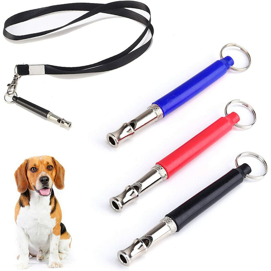 Perle Rare - 3 Pack Dog Whistles with Lanyard, Ultrasonic Copper Heart, Adjustable Frequency, Dog Training Clickers to Remind and Stop Barking, Dog