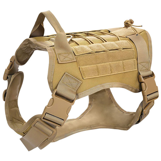 Gdrhvfd - No Pull Tactical Dog Harness - Khaki, l, Military Reflective Dog Harness with Handle, Service Dog Vest for Training, Adjustable Pet Working