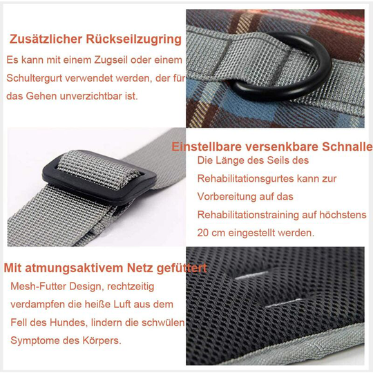 Dog Harness Rear Leg Carrying Aid Dog Walking Aid Support Harness Pet Rear Legs Lifting Vest Adjustable Hip Support Harness for Senior and Injected