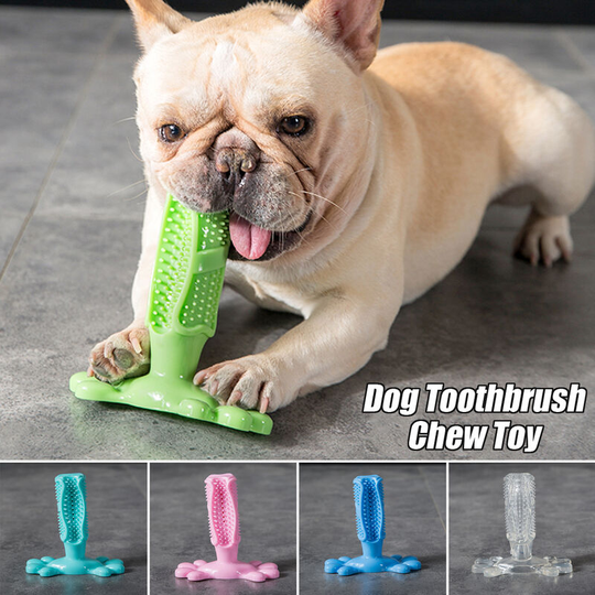 Dog Toothbrush Tooth Cleaner Doggy Puppy Dental Care Brushing Stick Chew Toys (Light Blue, m)