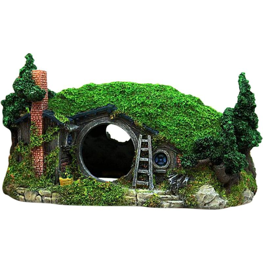 Monly - Hobbit Fish Tank Decoration Fish Tank Decoration Rocky Garden Decoration Creative Fish Tank House Size: 1 Piece