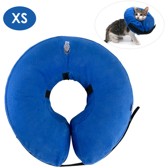 Pet Protective Inflatable Collar Washable Donut Design Dog Recovery Collars, Blue, xs - Blue, xs