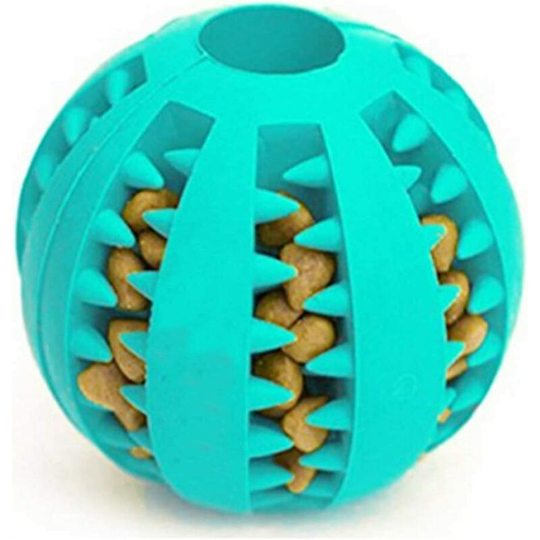 Bite resistant interactive dog toy for dispensing dog treats for playing and chewing