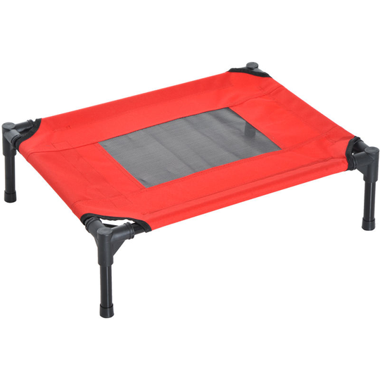Elevated Pet Bed Dog Cool Cot Sleep Indoor Outdoor Portable Basket Red - Red - Pawhut