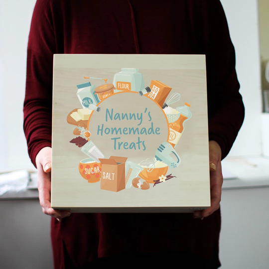 Personalised Cake Solid Wood Box