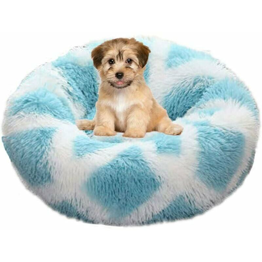 Bearsu - Dog Bed Round Cat Bed Soft and Comfortable Pet Bed Cushion, Warm, Waterproof, Non-Slip and Washable Dog Cushion Suitable for Cats,Dogs Blue