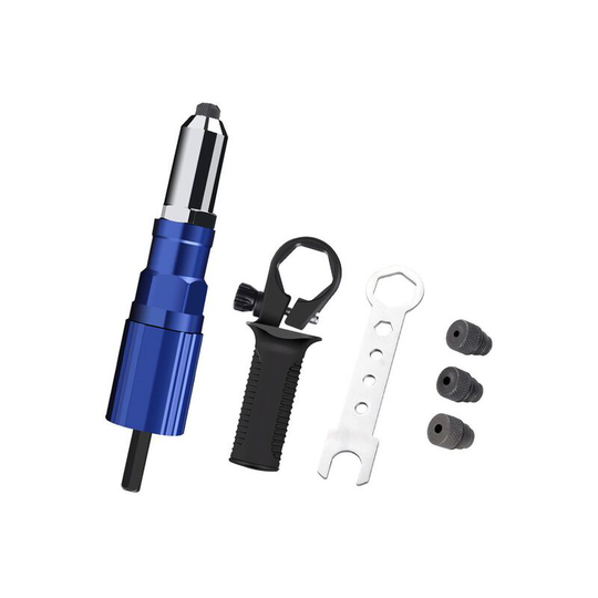 Electric rivet gun, 8 mm, rivet nut pistol drill adapter + 200 nails, riveting tool, nut traction rivet tool