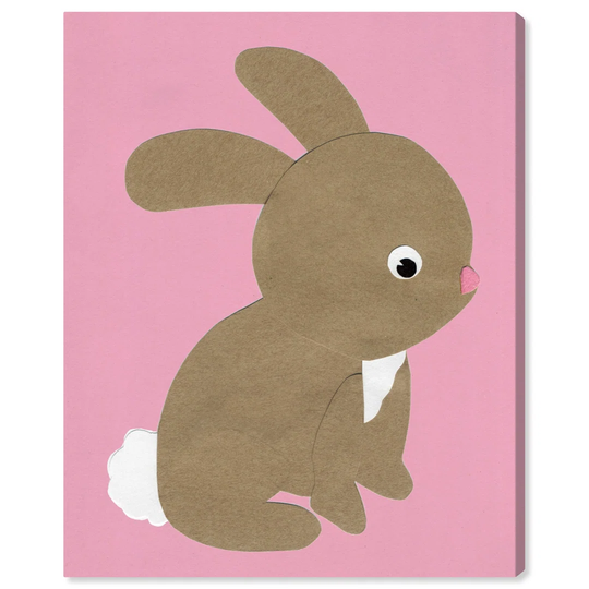 'Pink Rabbit' Graphic Art on Wrapped Canvas