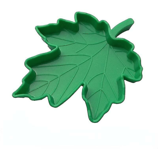 Leaf Shaped Plastic Reptile Tray Amphibian Feeding Basin Water Food Bowl Gecko Worm Feeder Pet Supplies (green) - Thsinde