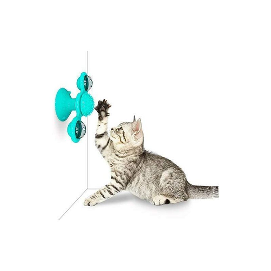 Cat Toy Balls Plastic 3 In 1 Multifunctional Indoor Cat Toy Windmill Cat Toy Turntable Teasing Cat