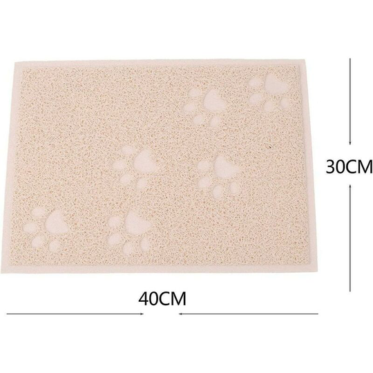 High Quality Elastic Pvc Waterproof Litter Box Mat Litter Box Mat - 30 x 40cm (beige) Thsinde