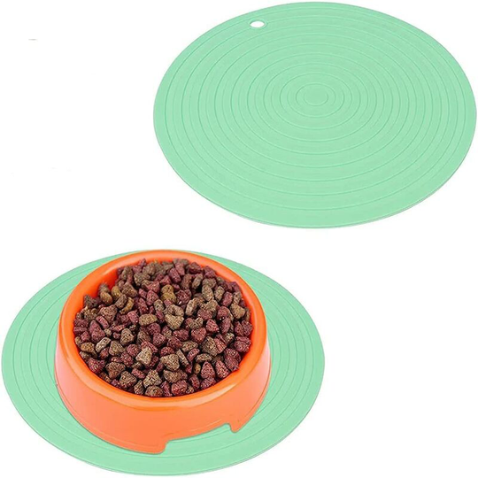 Pet food mat for dog cats, 2 pieces, mat to prevent food and water ,silicone food mat