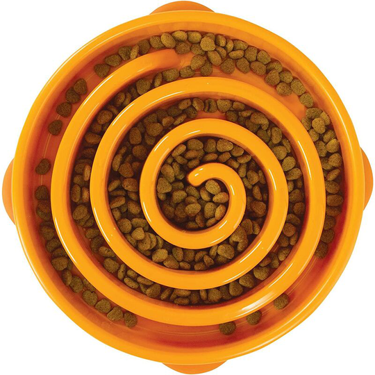 Bette Anti-gluttonous slow feeding dog bowl - size l / normal - orange