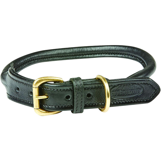 Rolled Leather Dog Collar (xs) (Black) - Black - Weatherbeeta