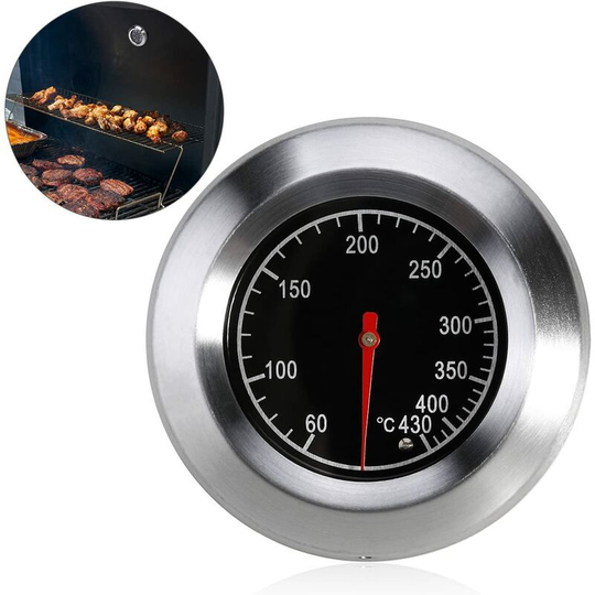 Barbecue thermometer for all barbecues, smokers, smoker and barbecue trolleys, analogue, accessories