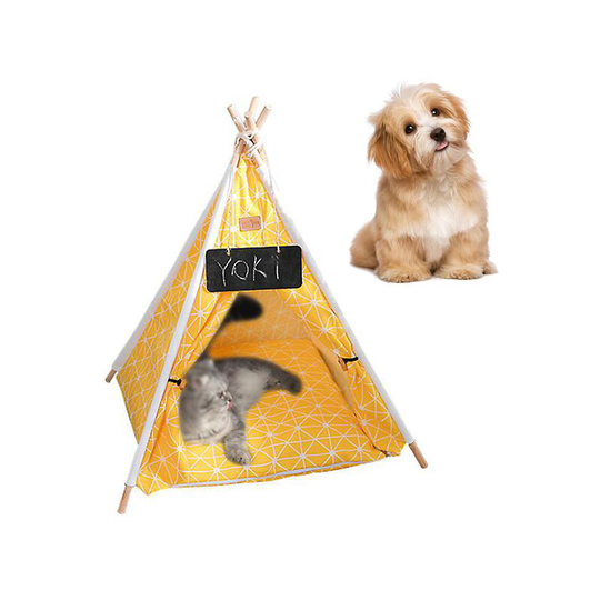 Pet Teepee, Dog and Cat Bed, Pet Houses with Thick Cushion c